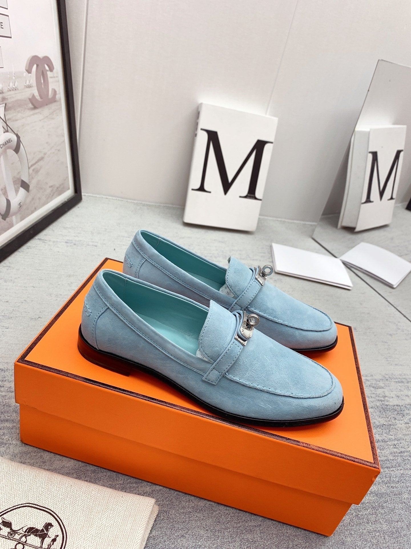 Destin Loafer Suede Light Blue - 35