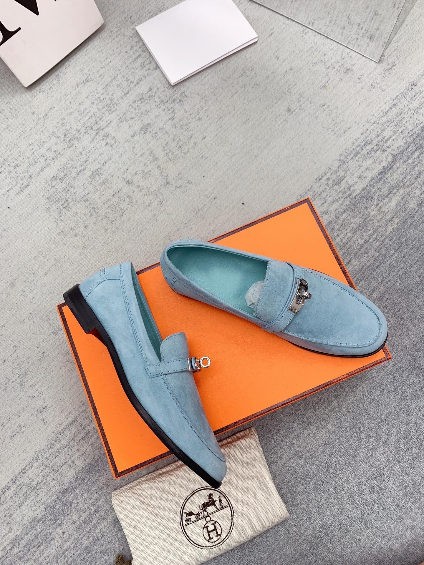 Destin Loafer Suede Light Blue - 35