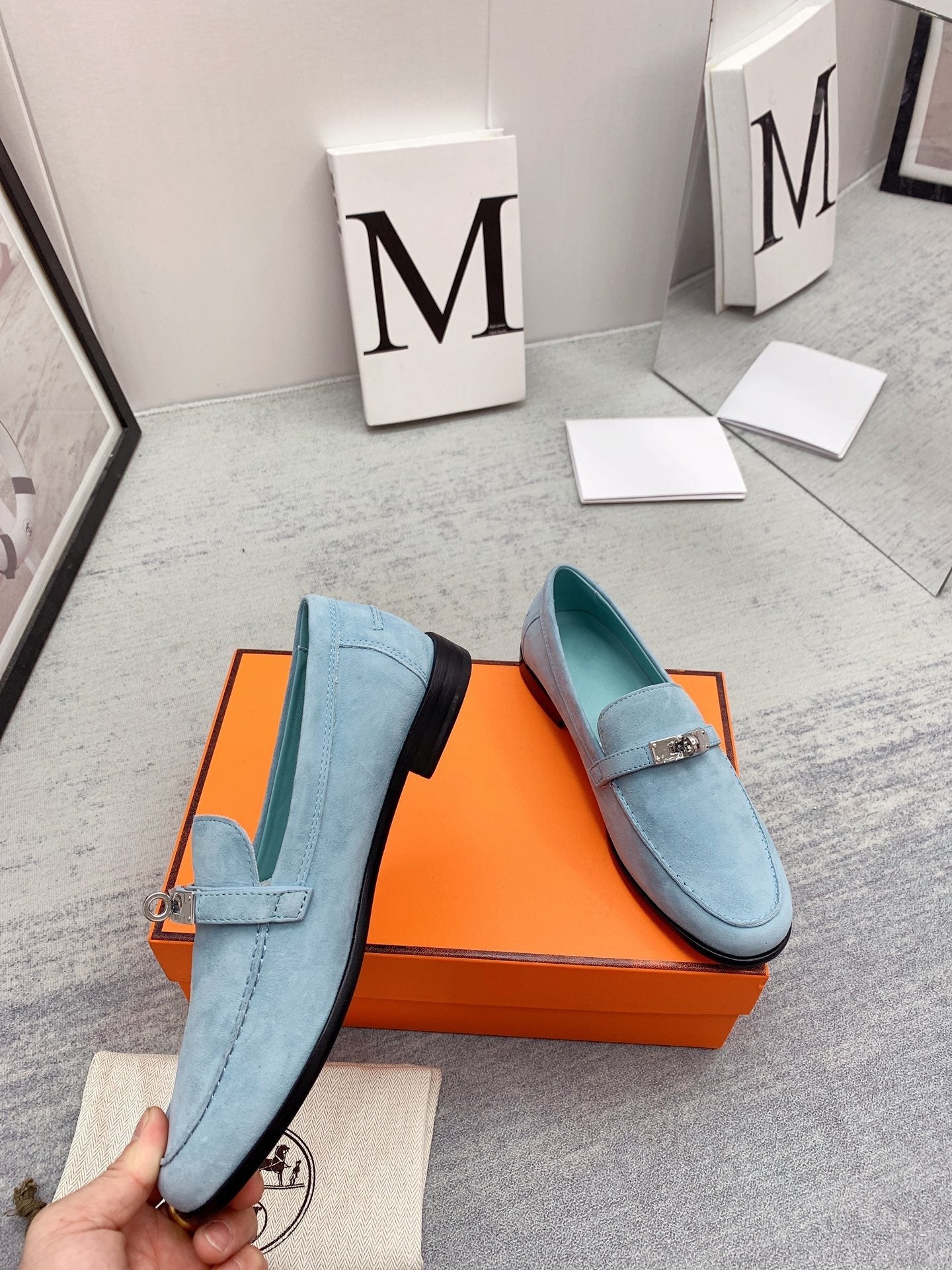 Destin Loafer Suede Light Blue - 35