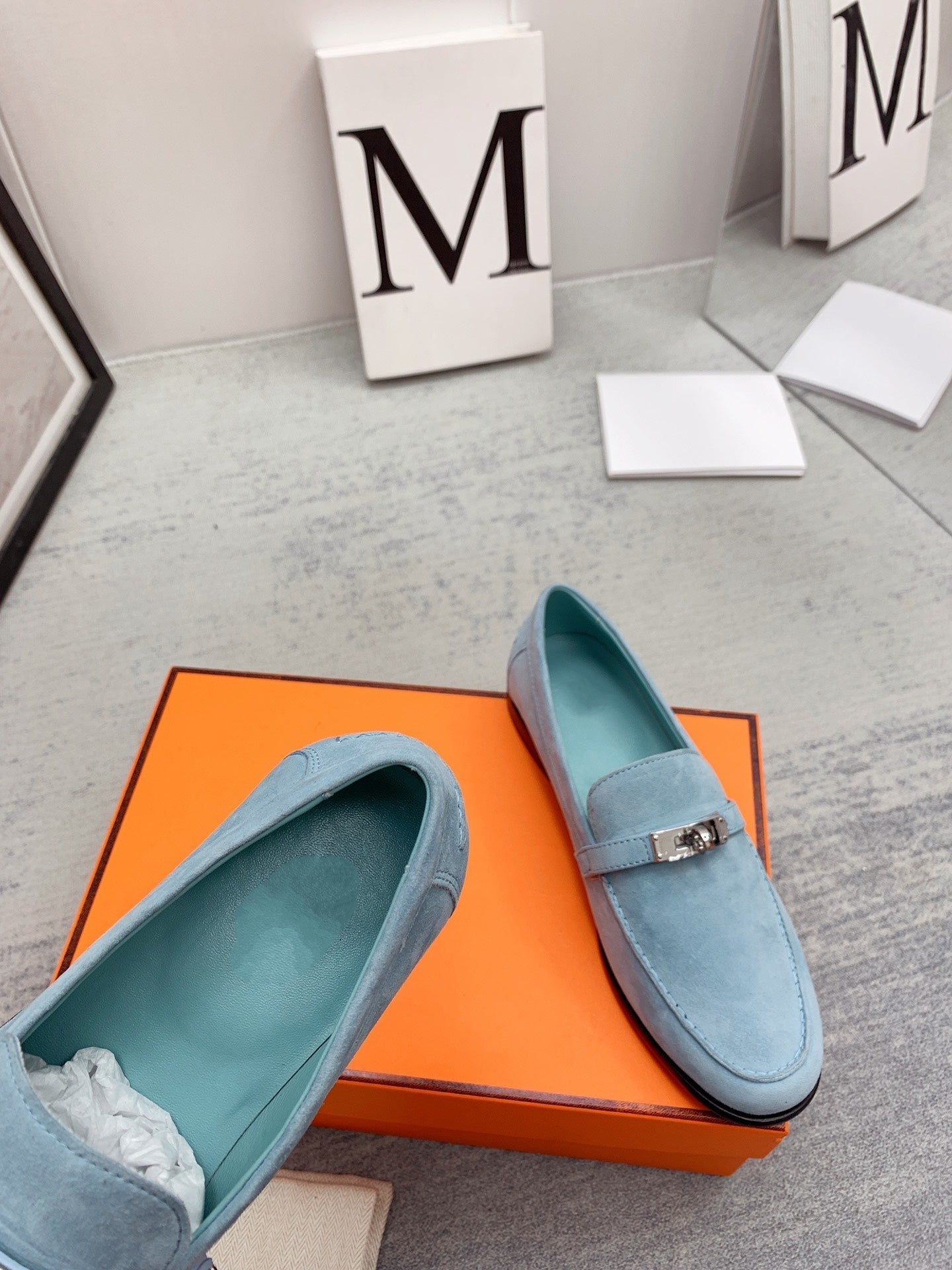 Destin Loafer Suede Light Blue - 35