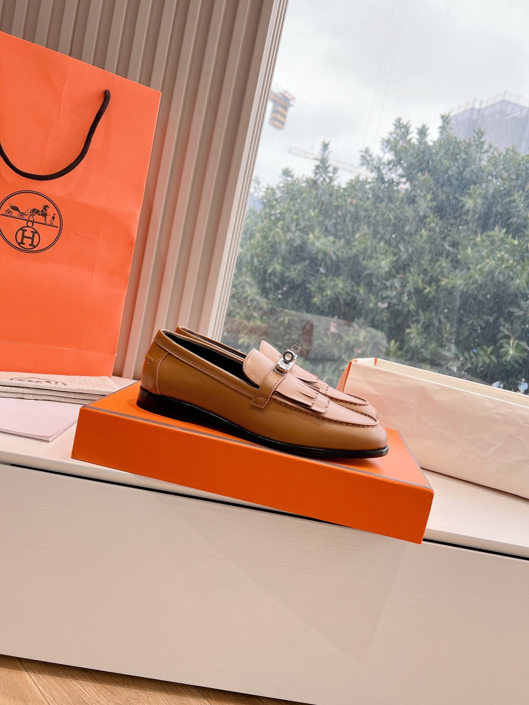 Destin Loafer Brown Goatskin with Fringe Detail - 35