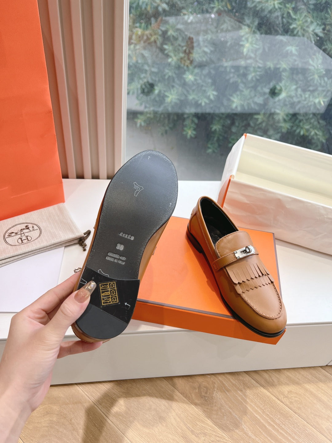 Destin Loafer Brown Goatskin with Fringe Detail - 35