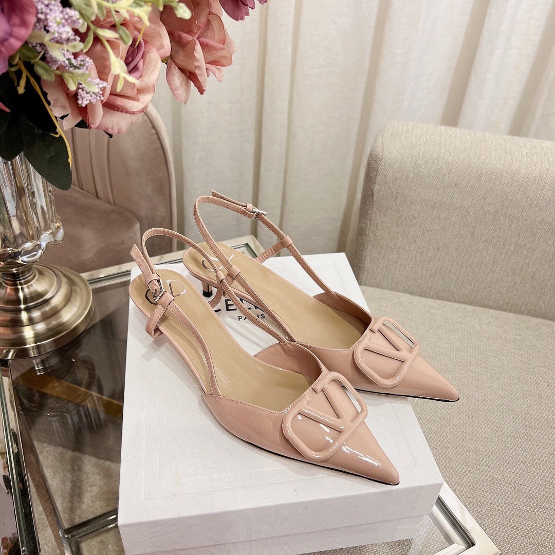 Vlogo Signature Slingback Rose Cannelle Calfskin - 35 / 1cm