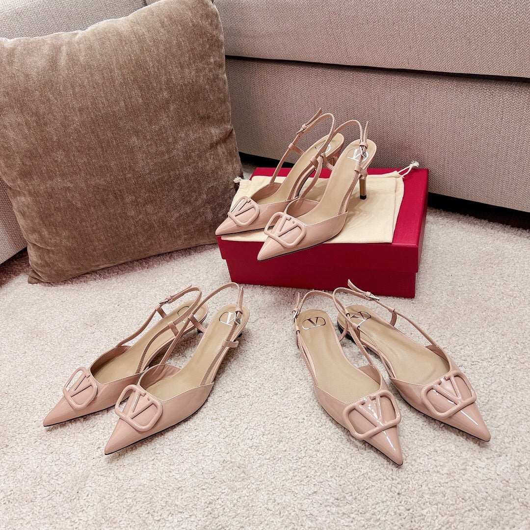 Vlogo Signature Slingback Rose Cannelle Calfskin - 35 / 1cm