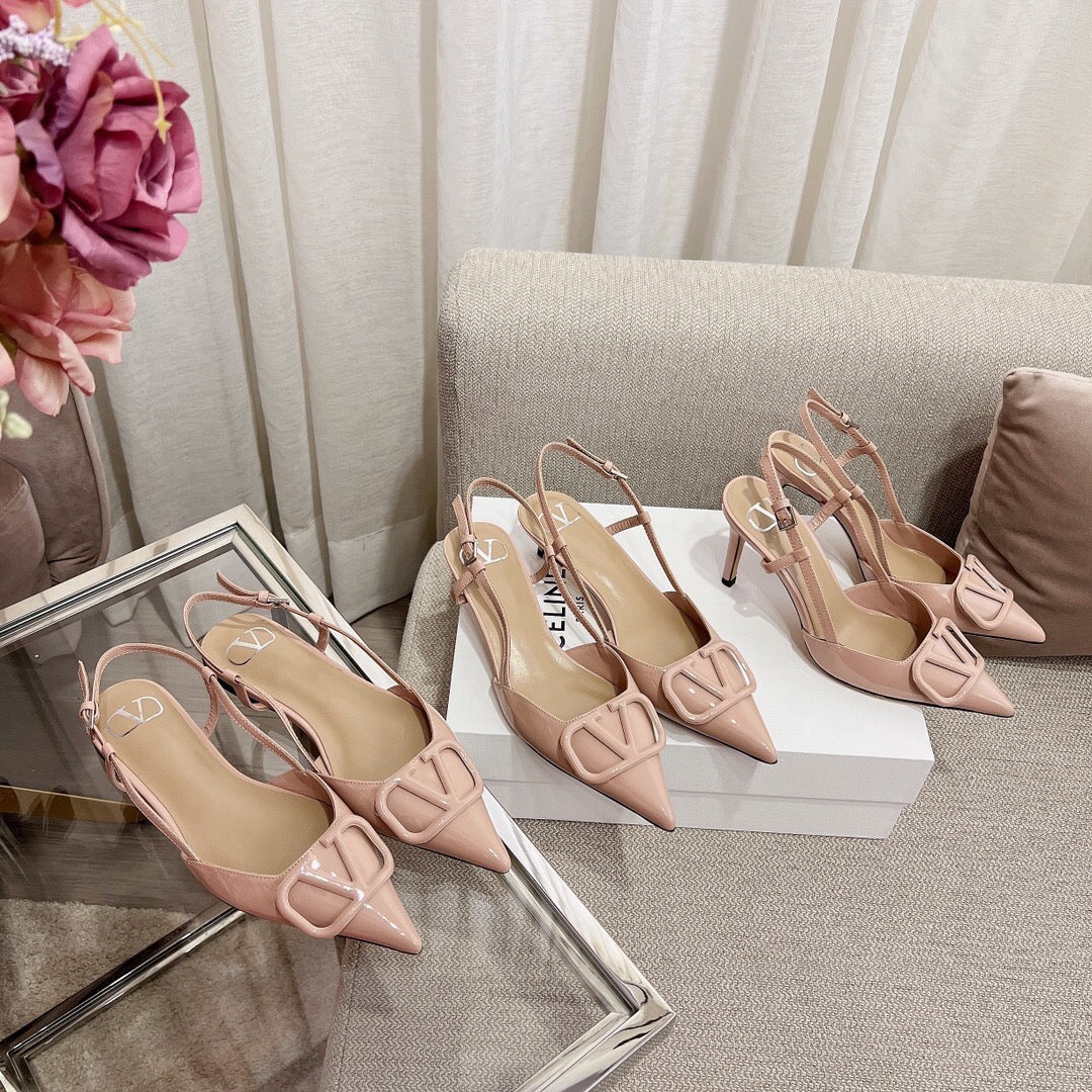 Vlogo Signature Slingback Rose Cannelle Calfskin - 35 / 1cm