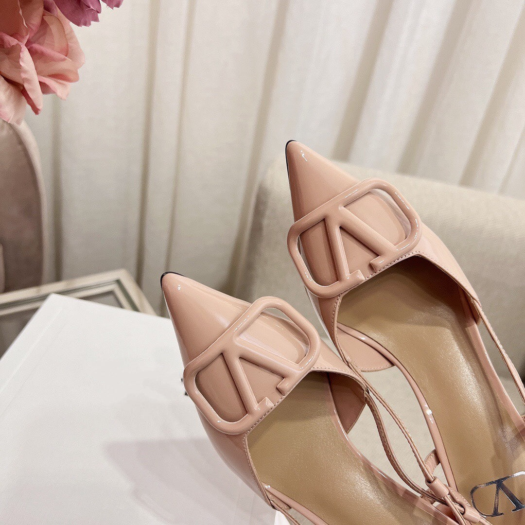 Vlogo Signature Slingback Rose Cannelle Calfskin - 35 / 1cm