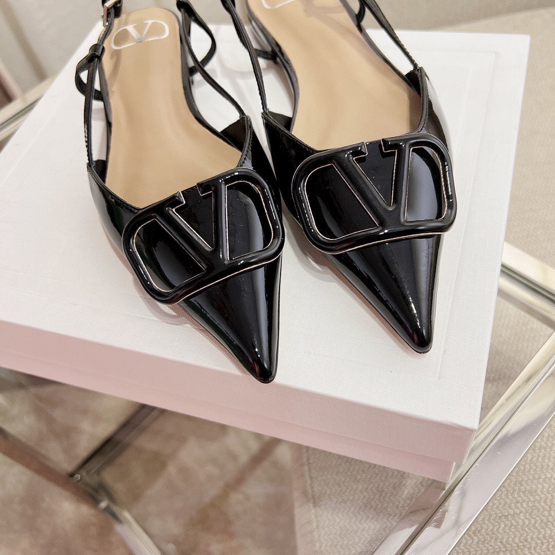 Vlogo Signature Slingback Black Calfskin - 35 / 1cm