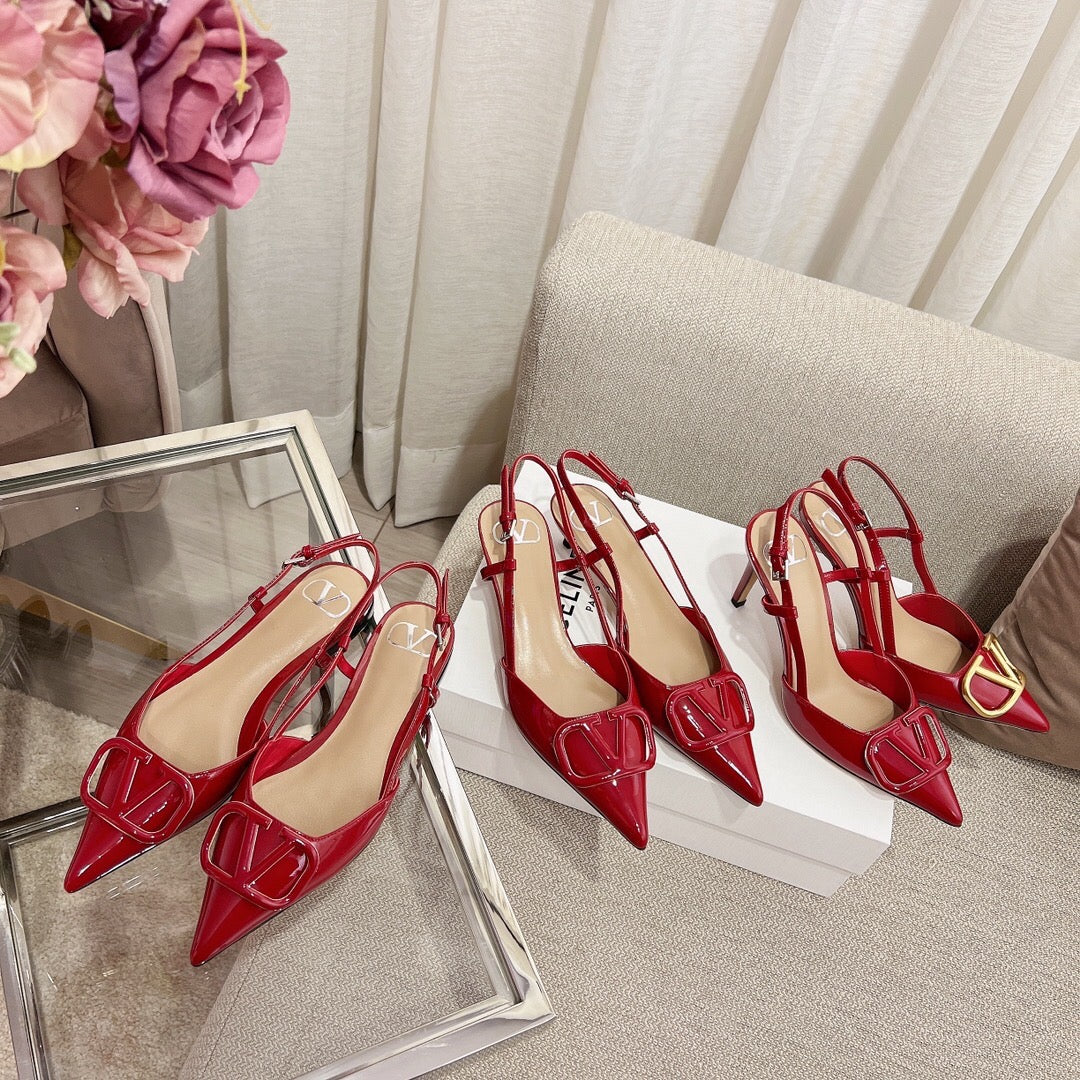 Vlogo Signature Slingback Red Calfskin - 35 / 1cm