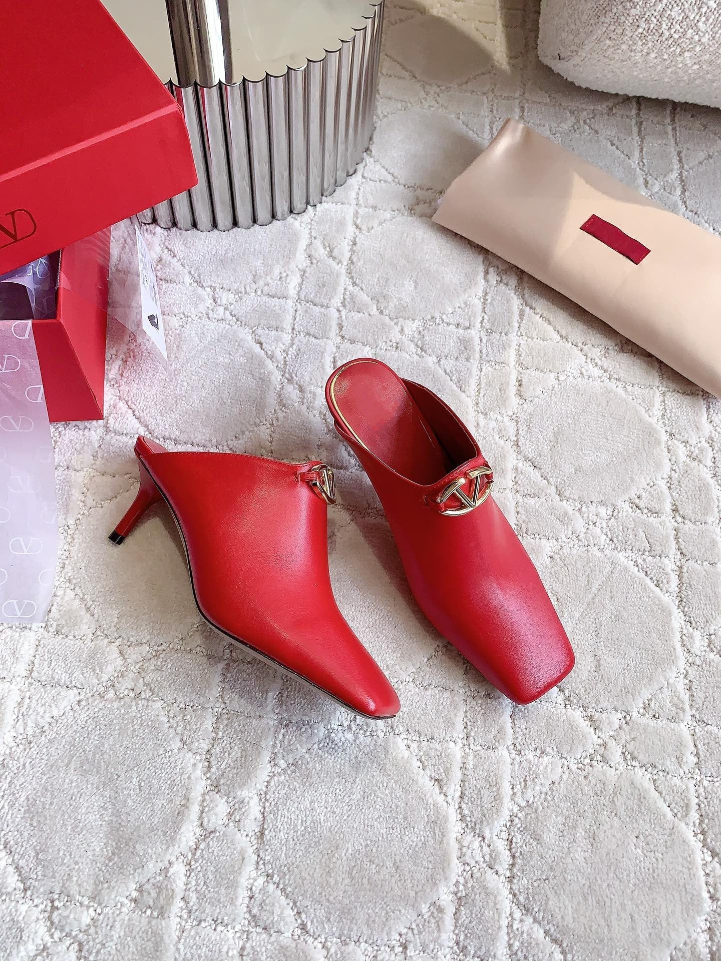 Vlogo Spool Square Toe Red - 35