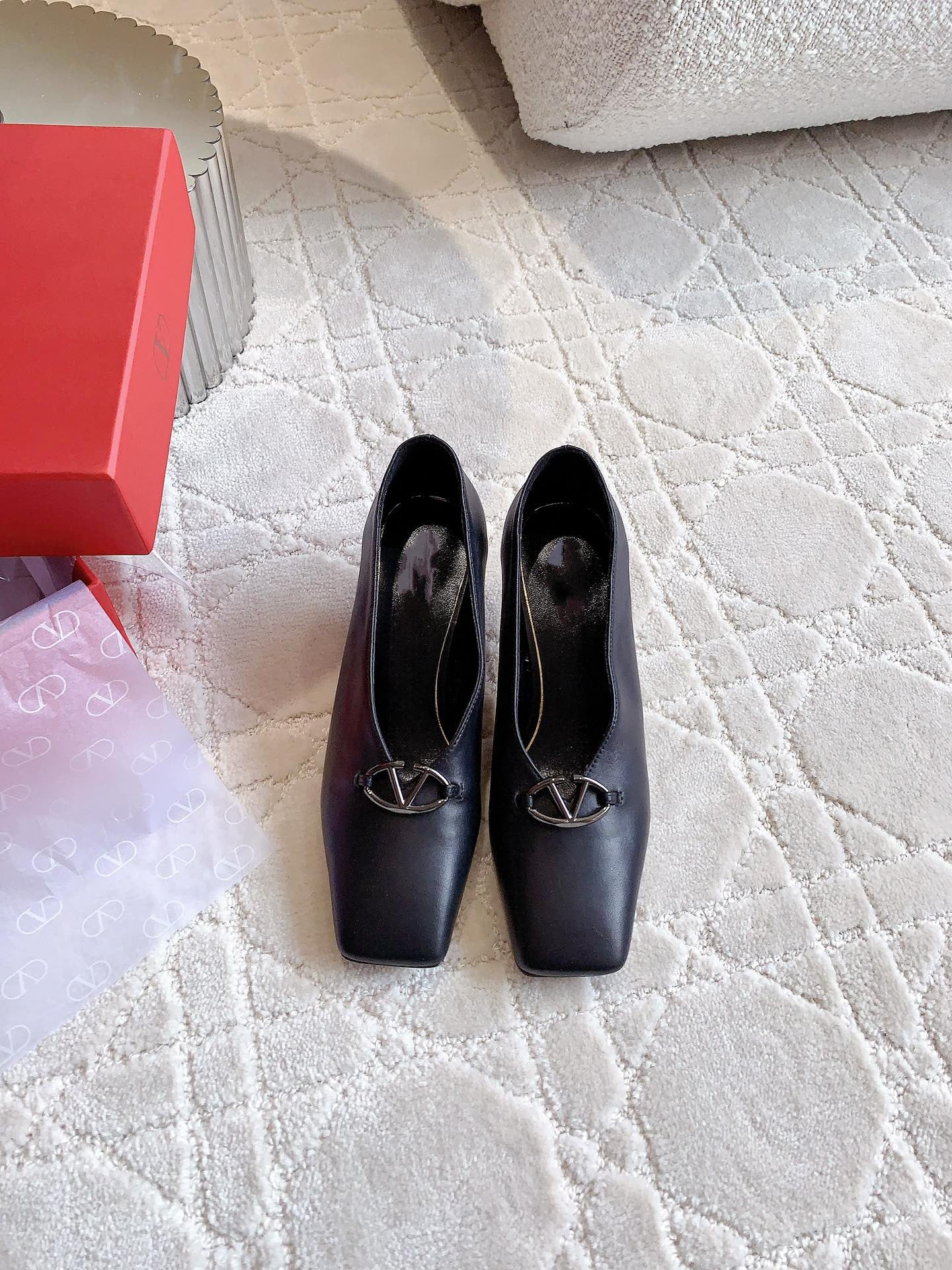 Vlogo Spool Square Toe Black - 35