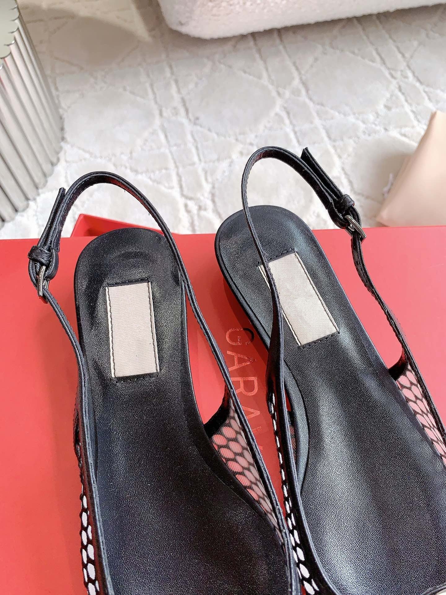 Vlogo Slingback Ballerina Black Mesh - 35