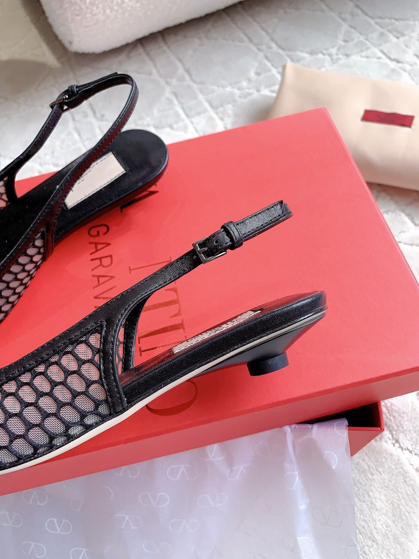 Vlogo Slingback Ballerina Black Mesh - 35