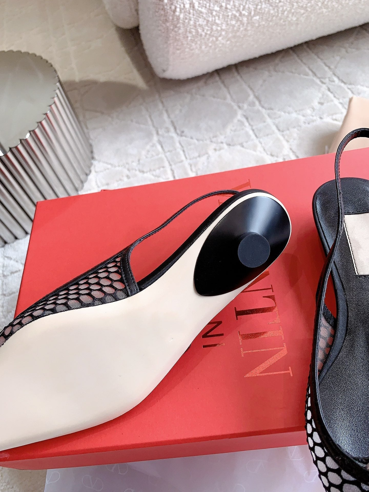 Vlogo Slingback Ballerina Black Mesh - 35