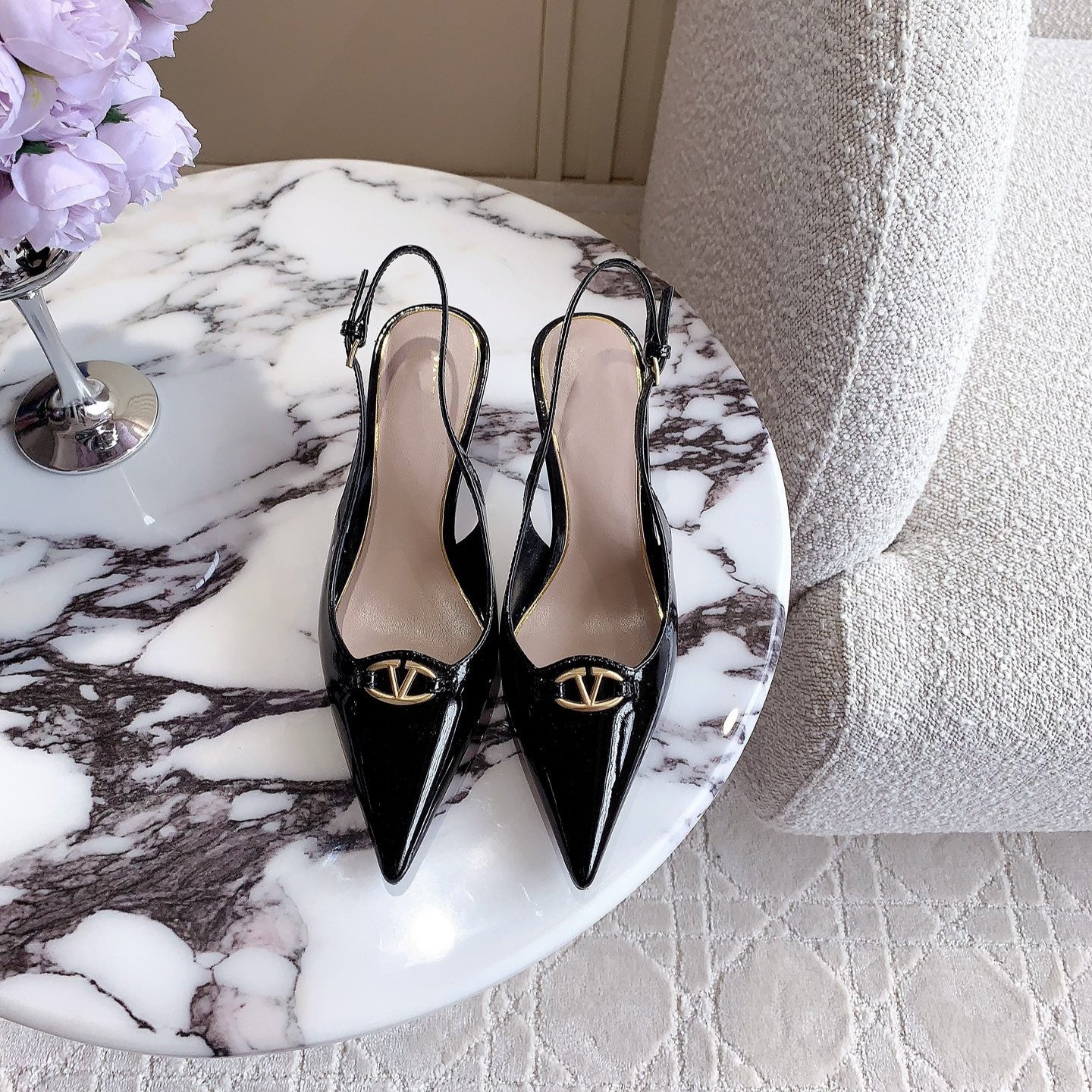 Vlogo Slingback Pump 65MM Shiny Black - 35