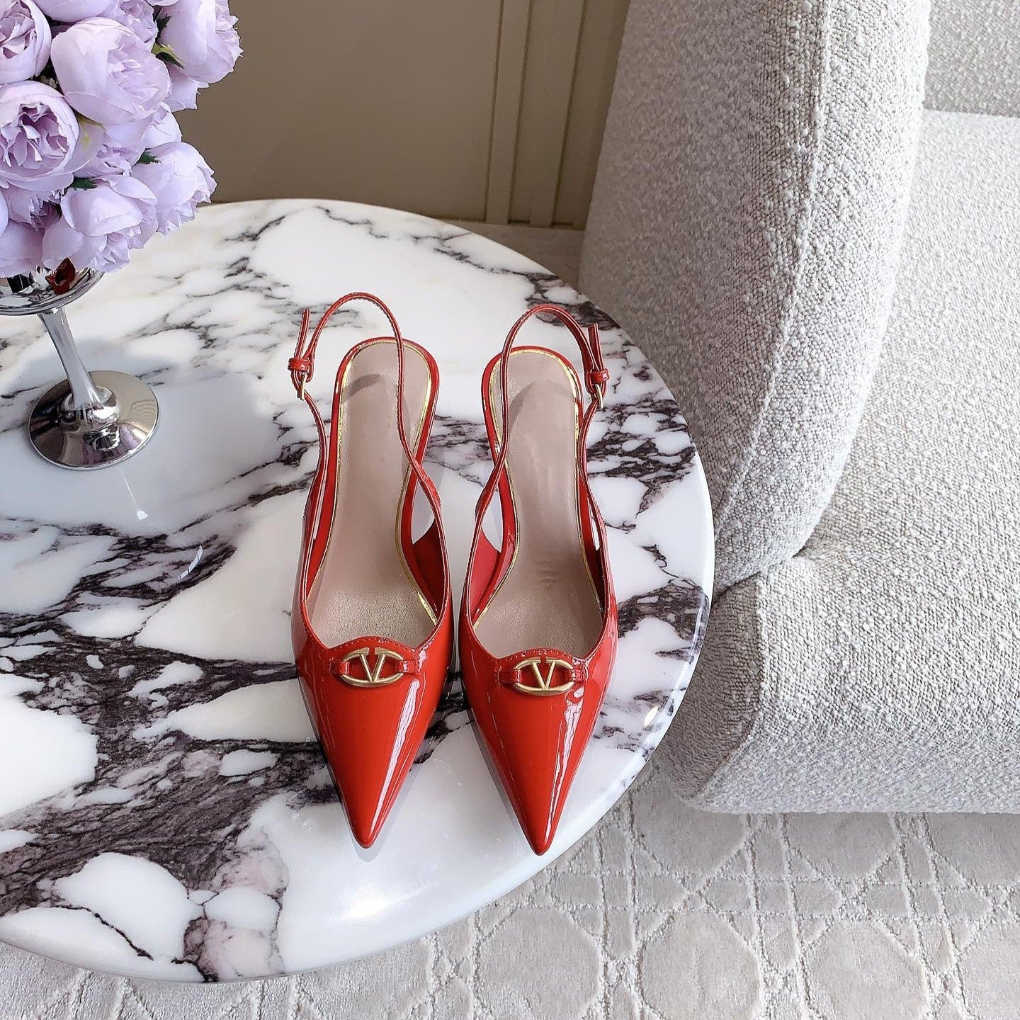 Vlogo Slingback Pump 65MM Shiny Red - 35