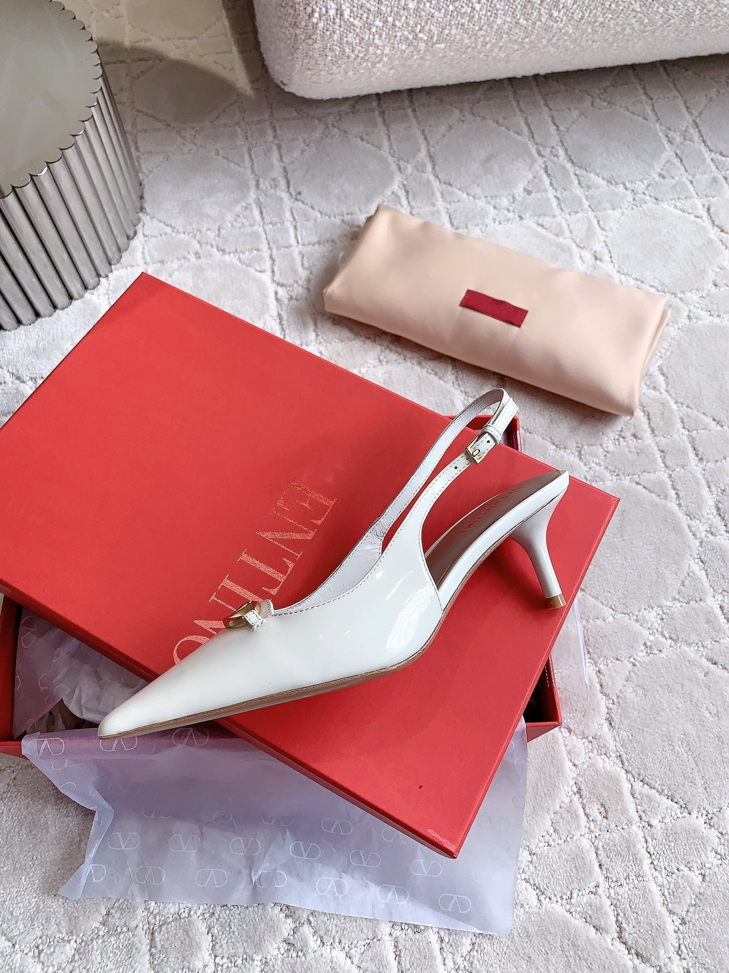 Vlogo Slingback Pump 65MM Shiny White - 35