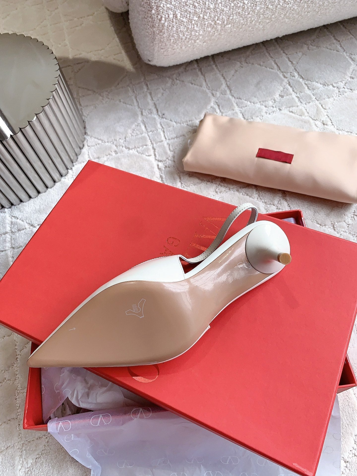 Vlogo Slingback Pump 65MM Shiny White - 35