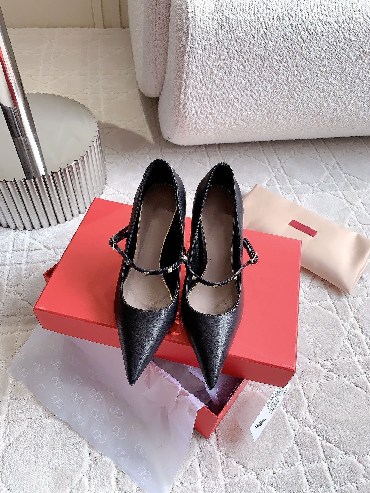 Rockstud Straps Pump 90mm Black - 35