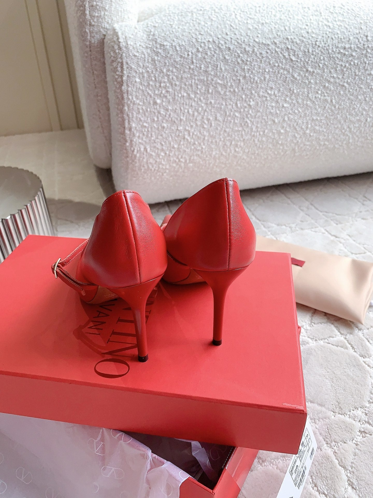 Rockstud Straps Pump 90mm Red - 35
