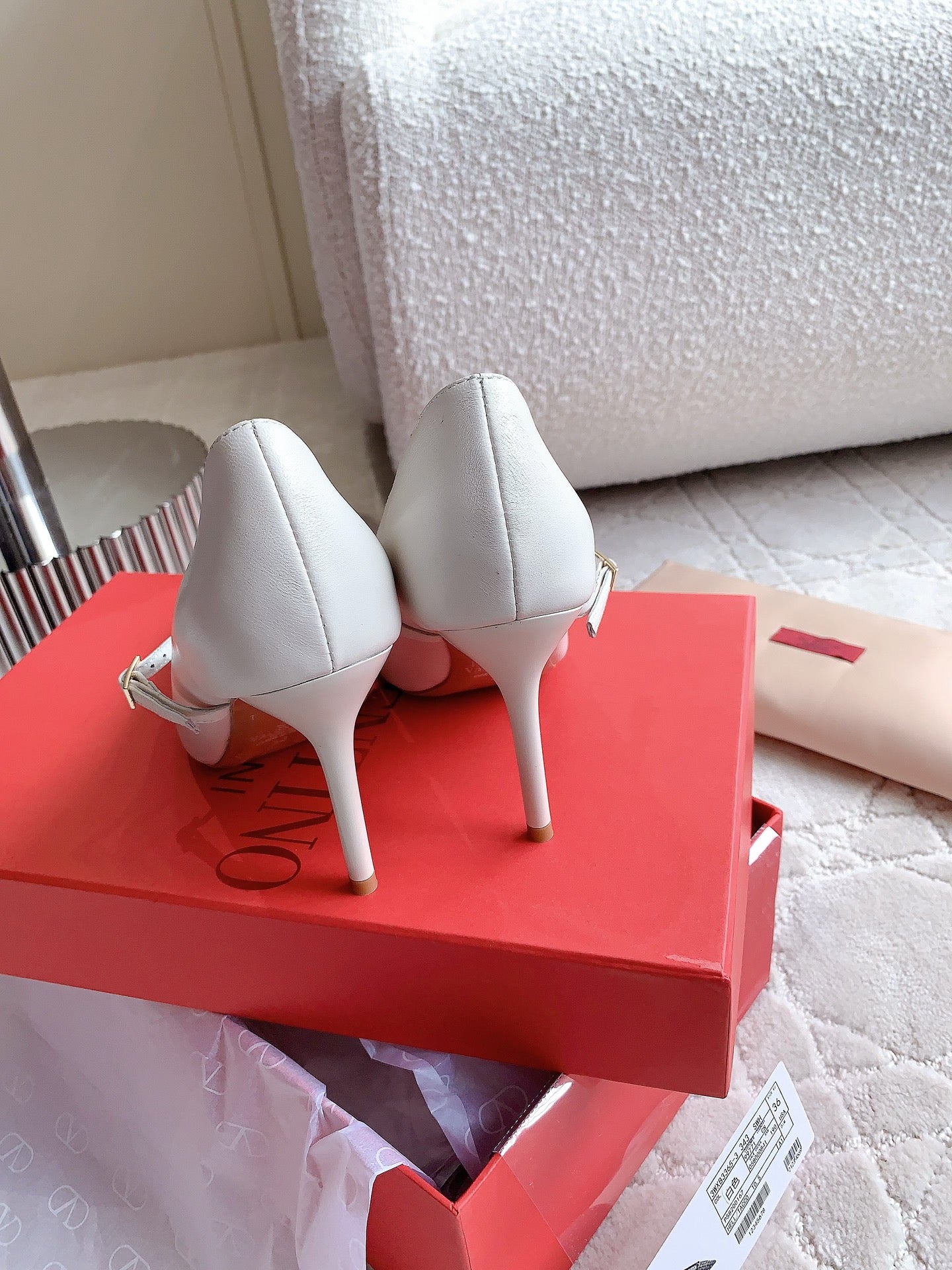 Rockstud Straps Pump 90mm White - 35