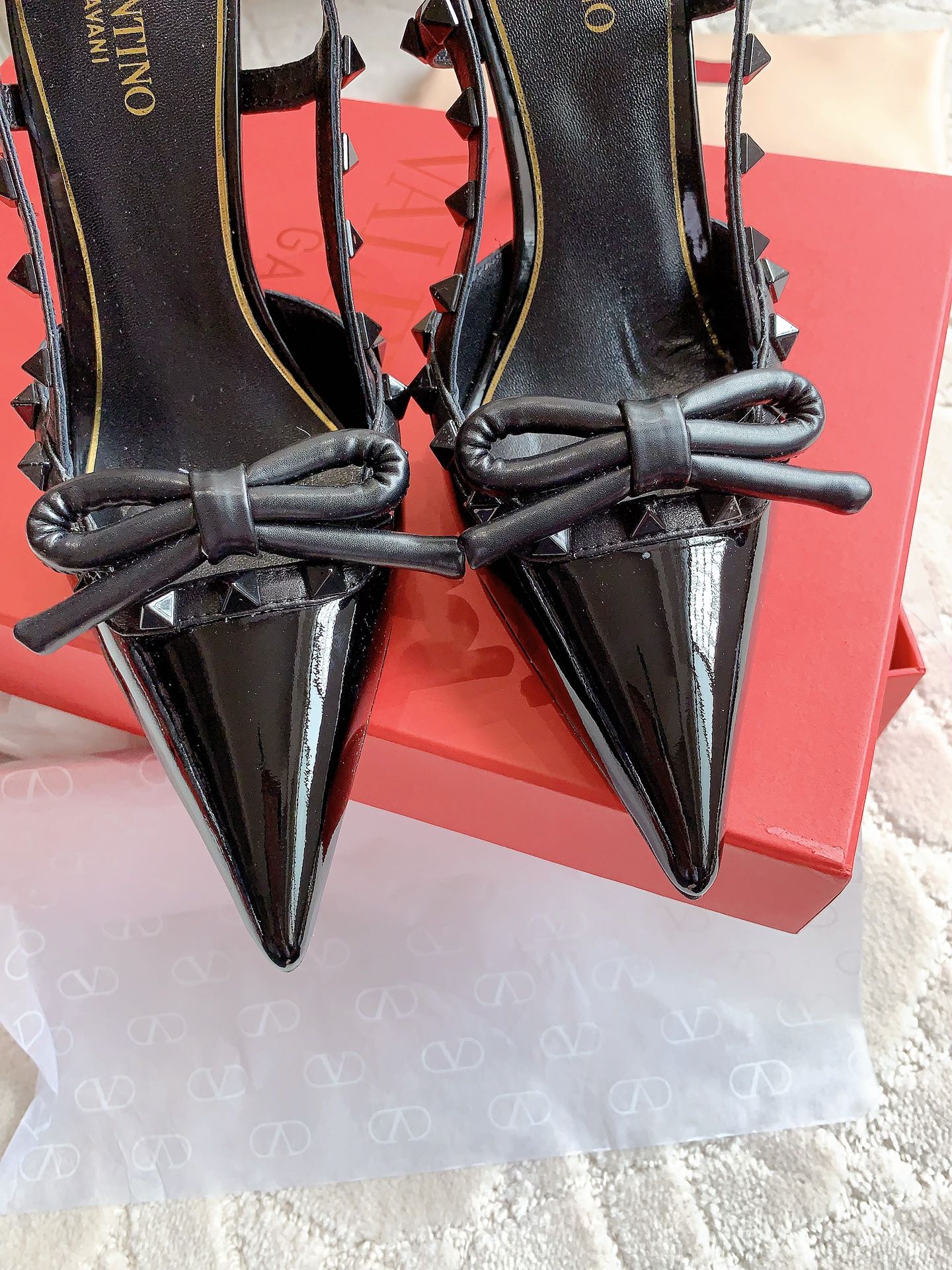Rockstud High-heels Slingback 10cm Black - 35