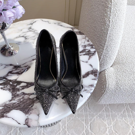 High-heels Pump Crystals 10cm Black With Crystals - 35