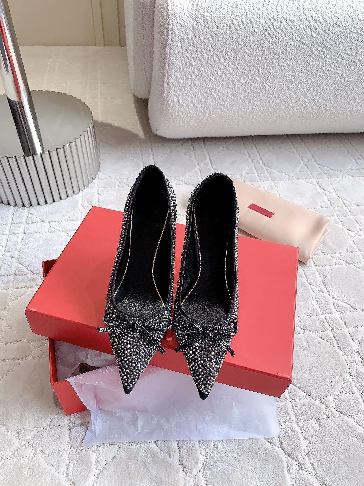 High-heels Pump Crystals 10cm Black With Crystals - 35