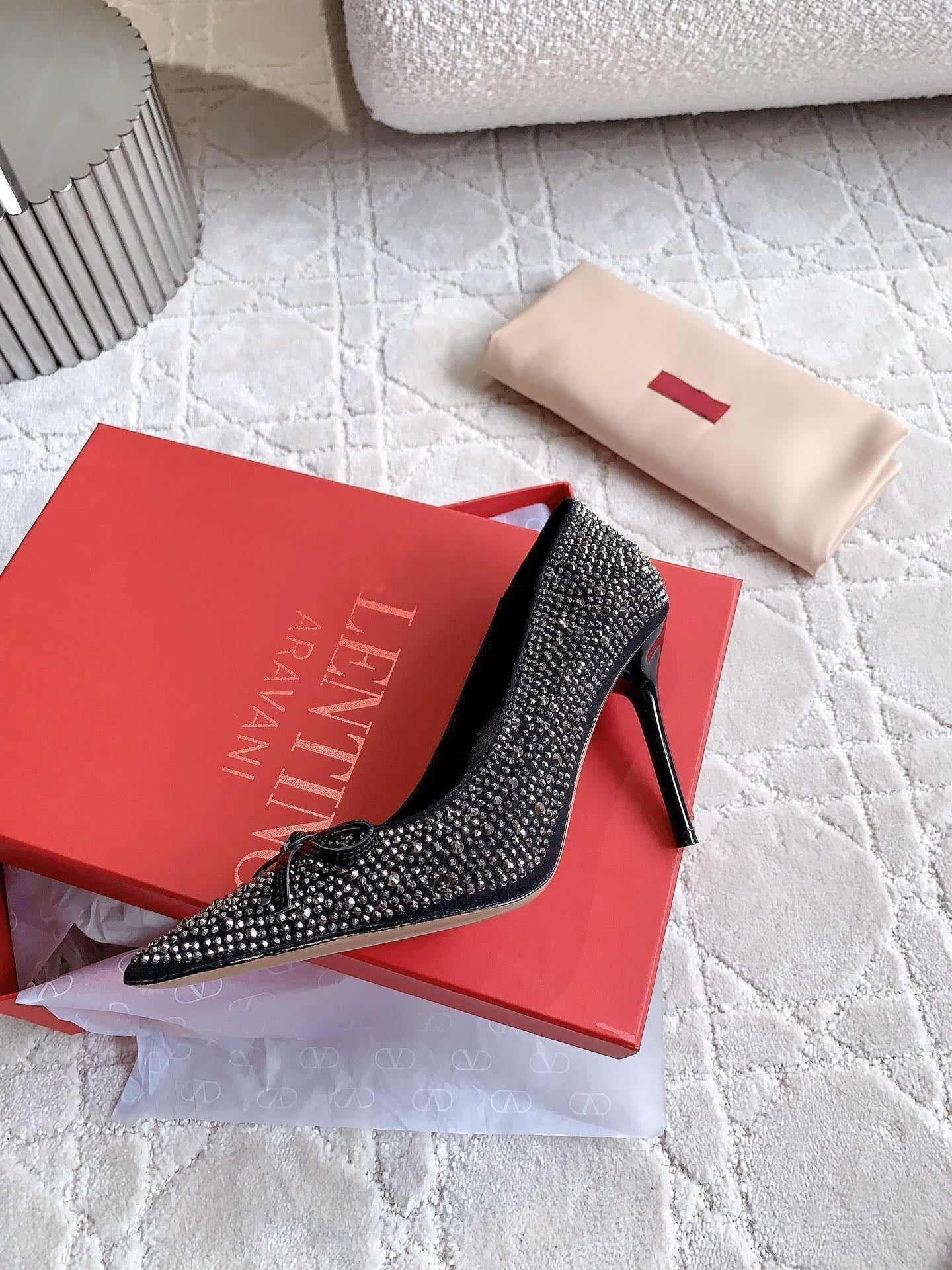 High-heels Pump Crystals 10cm Black With Crystals - 35