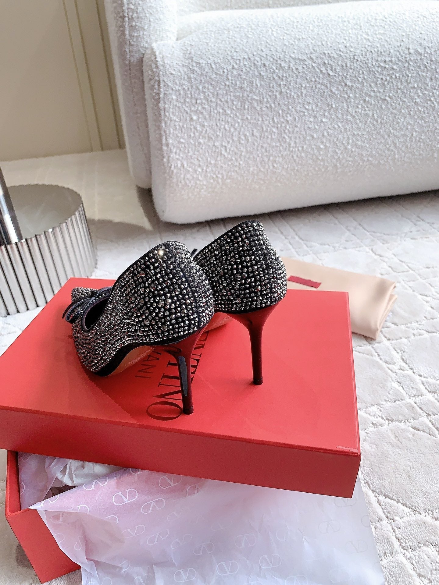 High-heels Pump Crystals 10cm Black With Crystals - 35