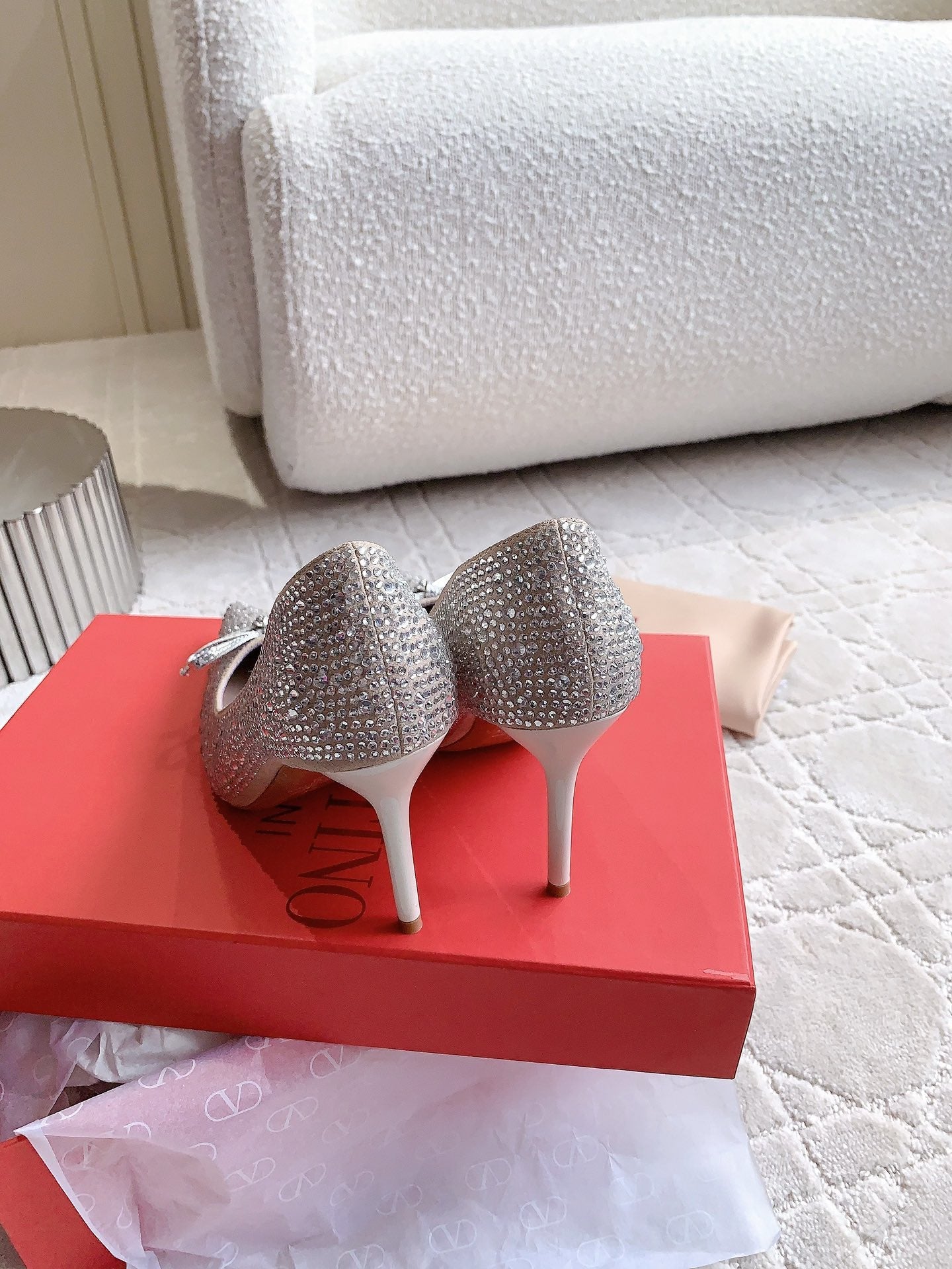 High-heels Pump Crystals 10cm Rose Cannelle With Crystals - 35