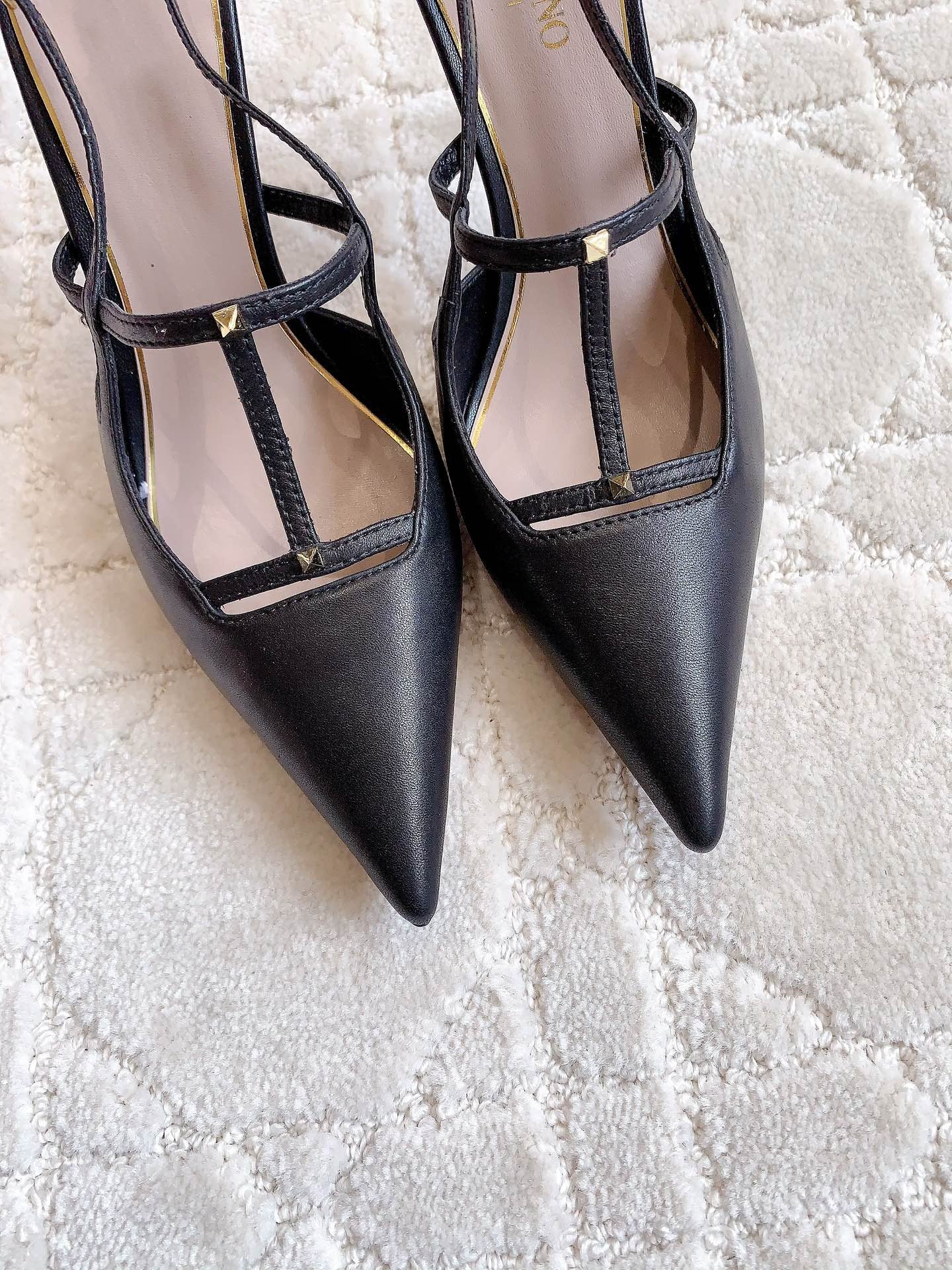 2 Rockstud Slingback 90mm Matte Black - 35