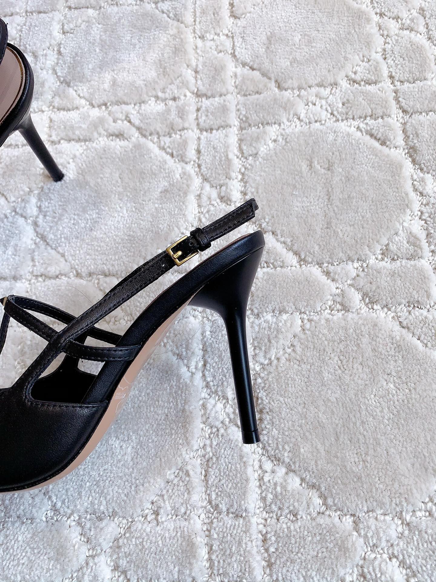 2 Rockstud Slingback 90mm Matte Black - 35