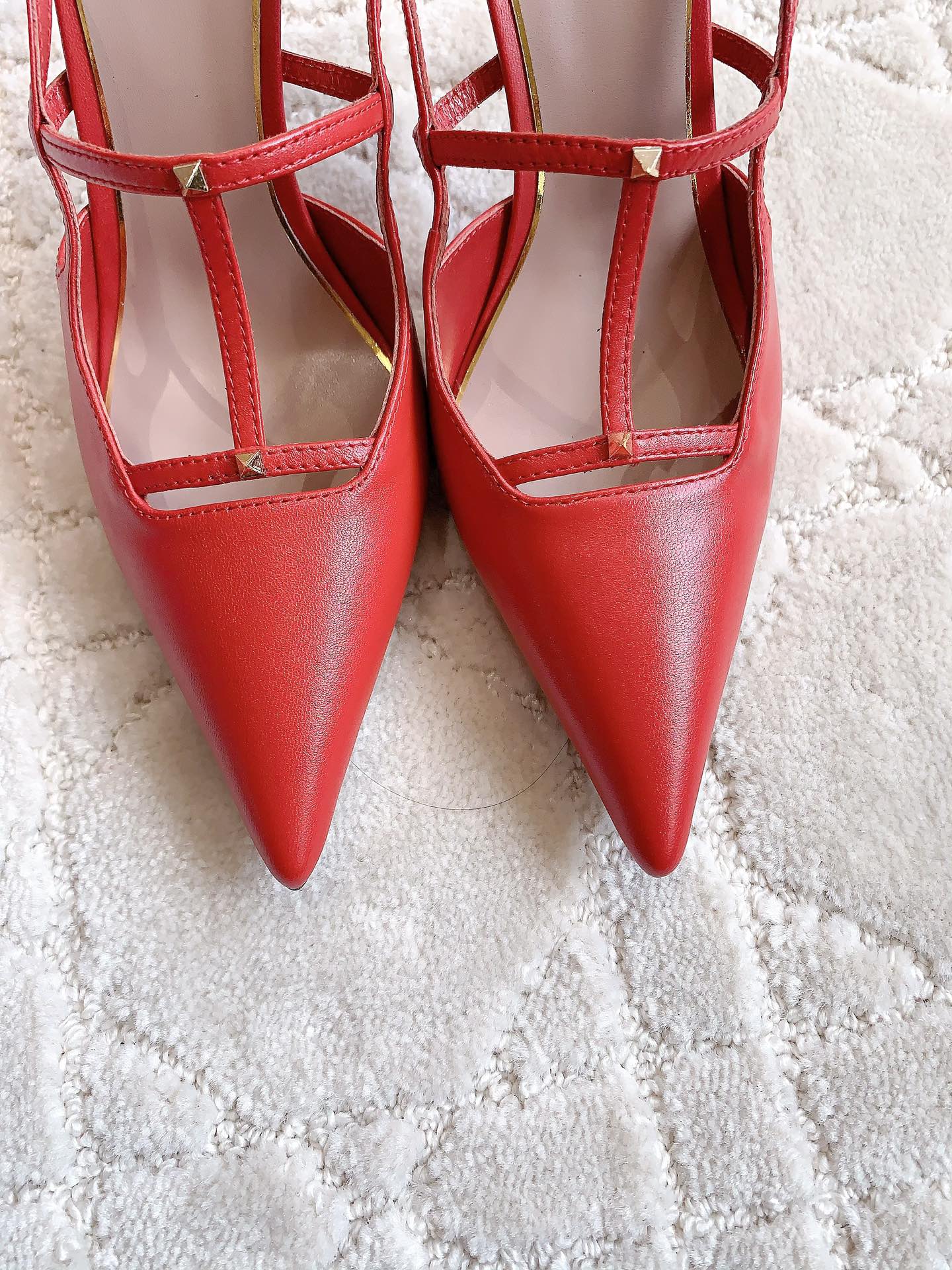 2 Rockstud Slingback 90mm Matte Red - 35