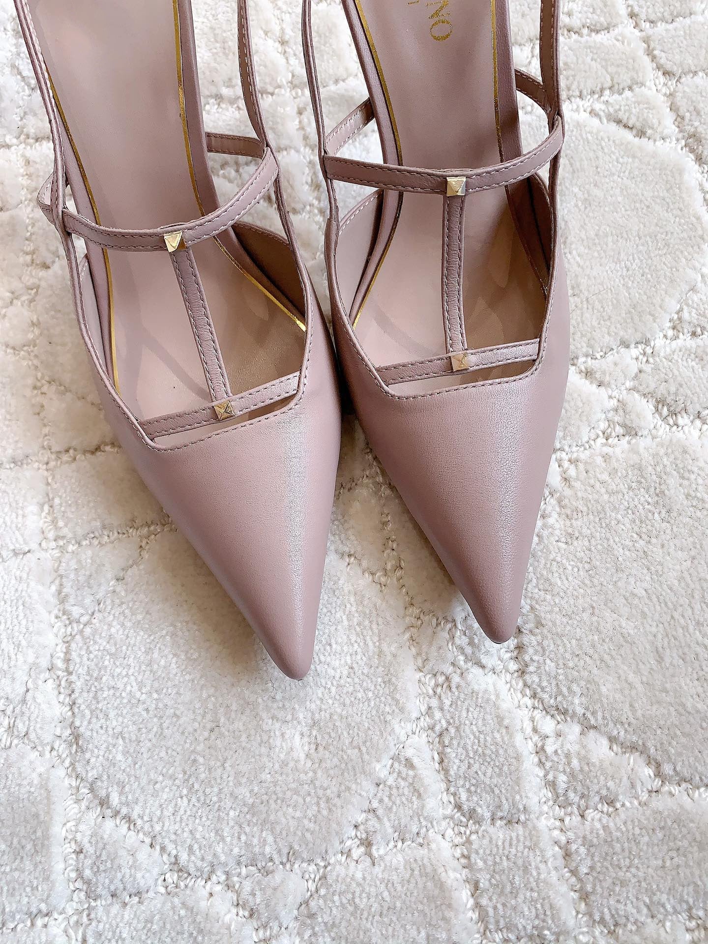 2 Rockstud Slingback 90mm Matte Rose Cannelle - 35