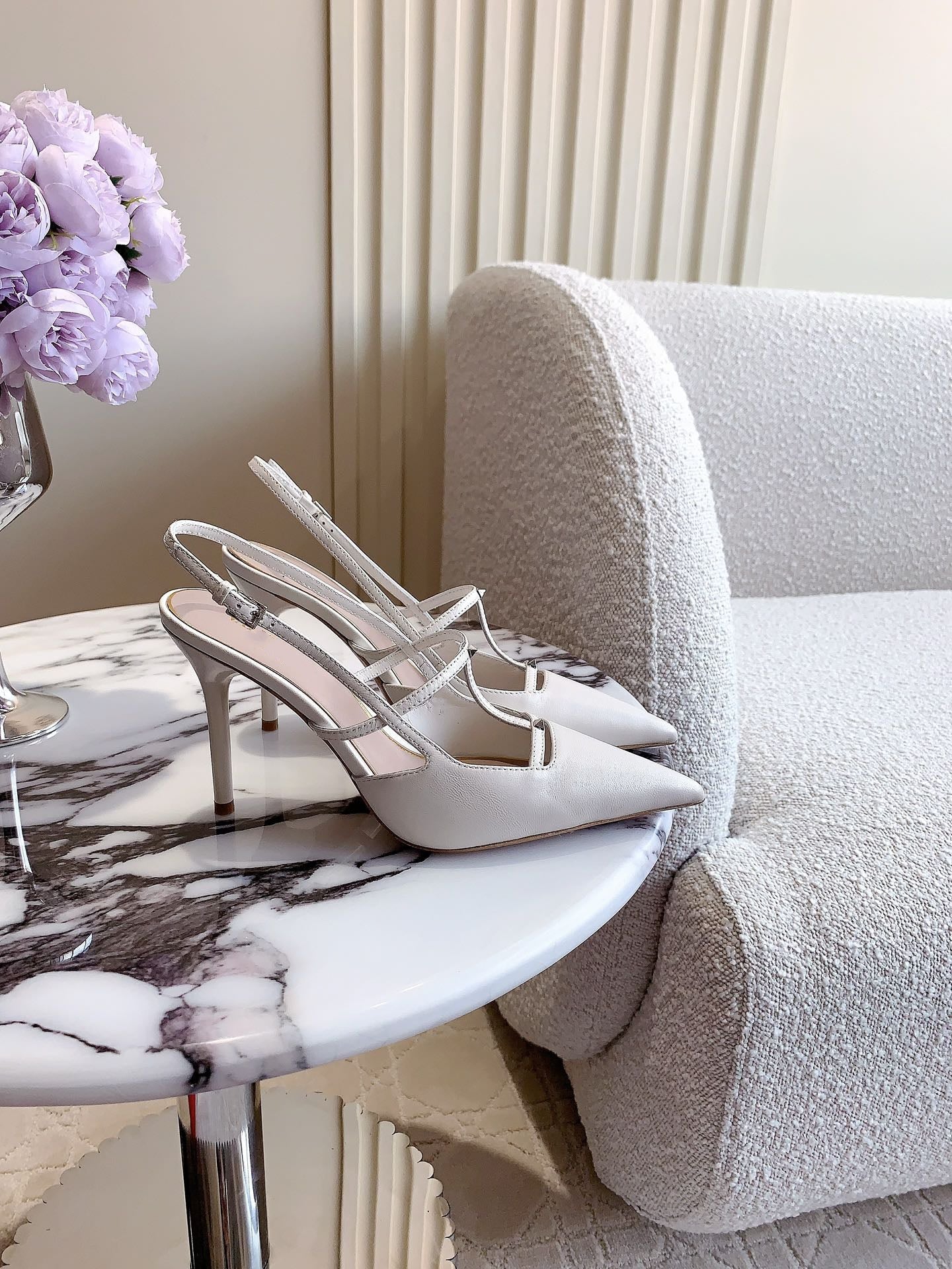 2 Rockstud Slingback 90mm Matte White - 35