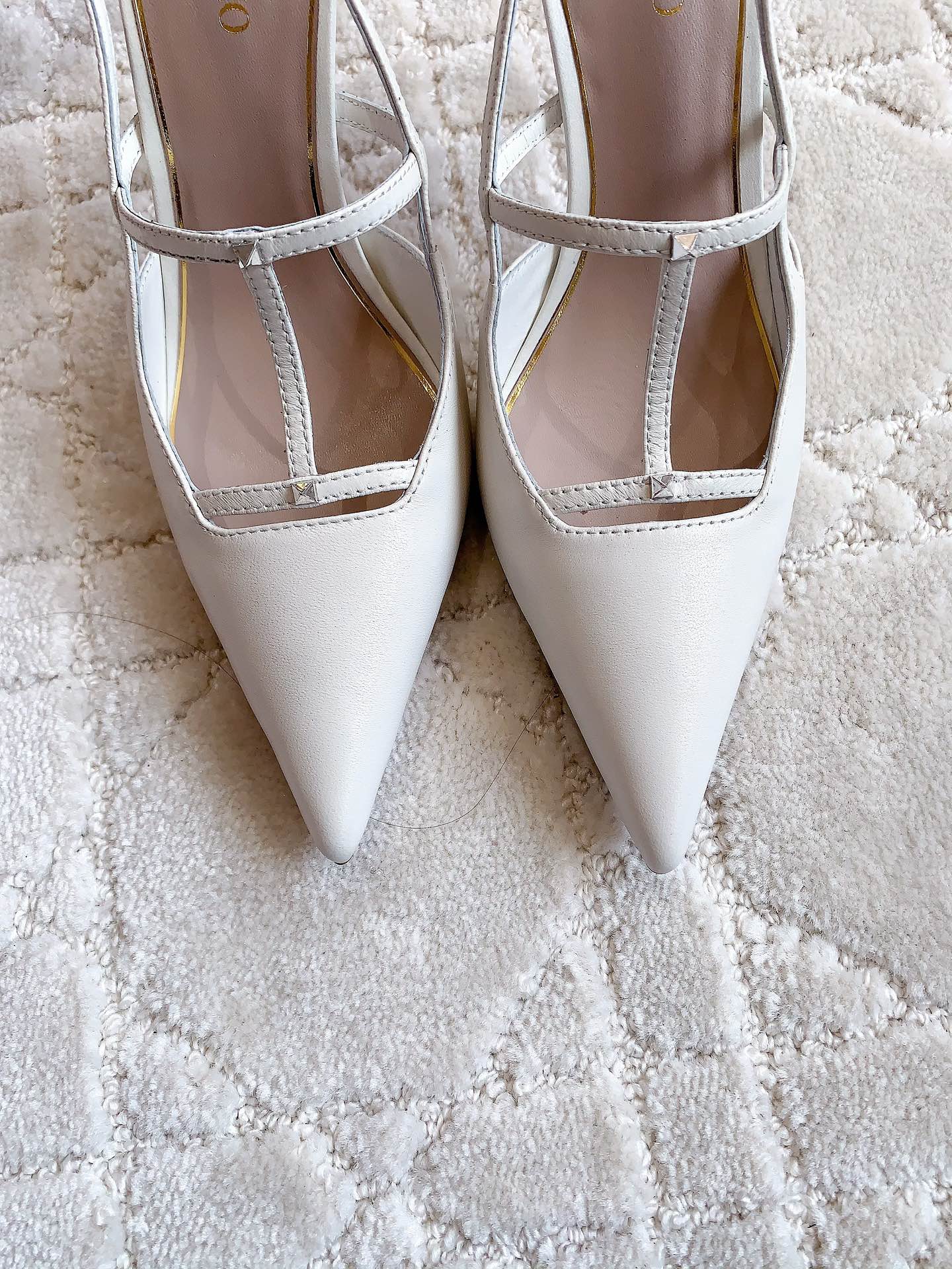 2 Rockstud Slingback 90mm Matte White - 35