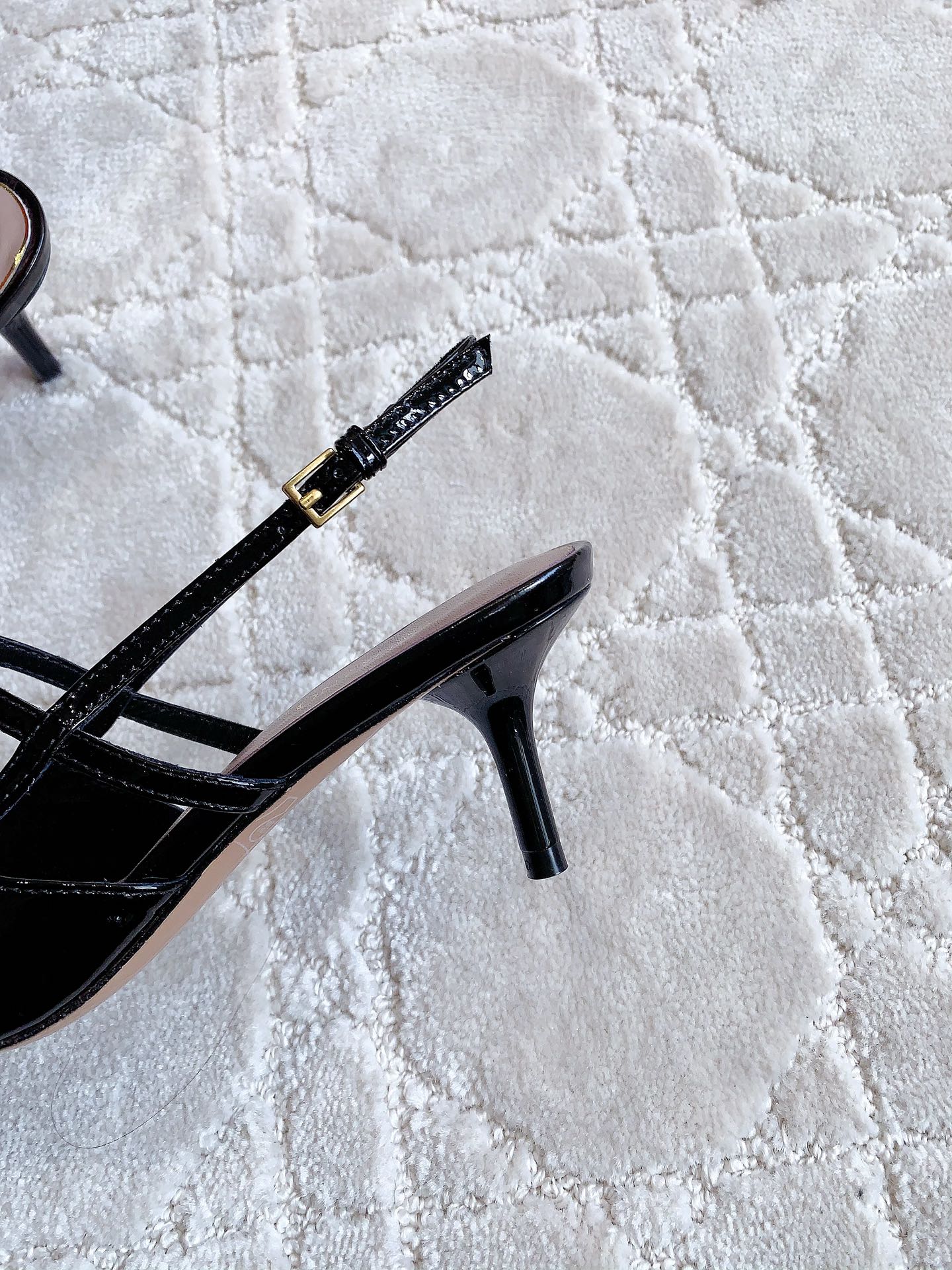 2 Rockstud Slingback 65mm Shiny Black - 35