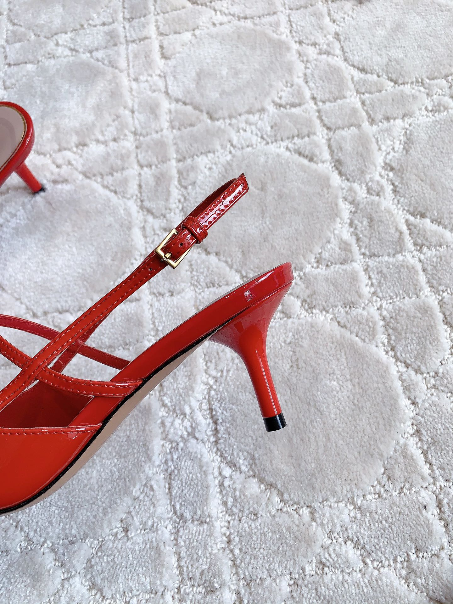 2 Rockstud Slingback 65mm Shiny Red - 35