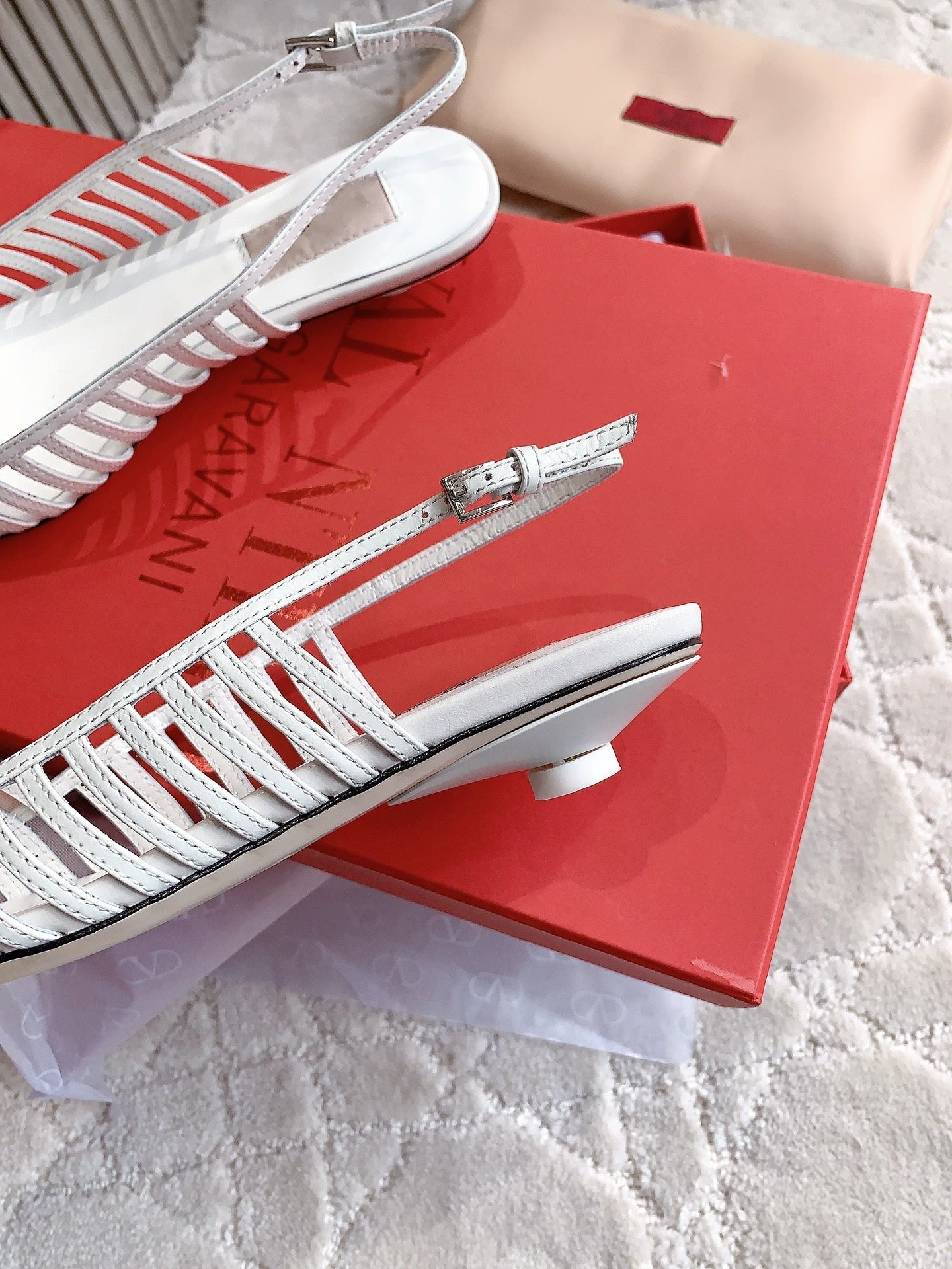 Mesh Slingback Ballerina White - 35