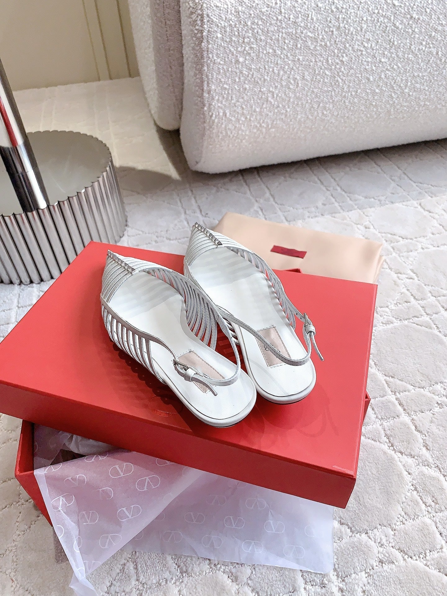 Mesh Slingback Ballerina White - 35