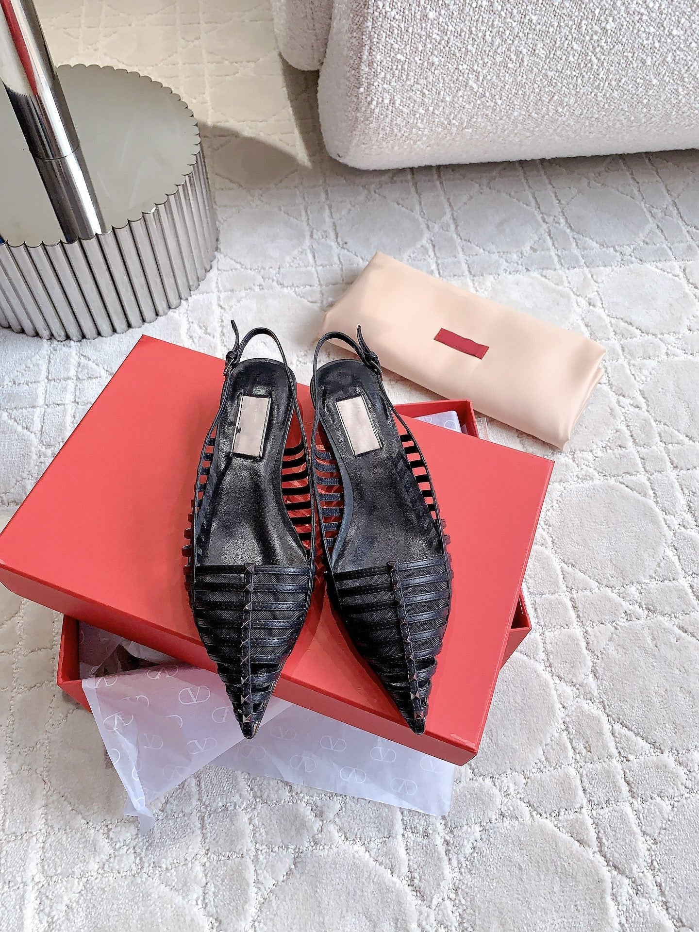 Mesh Slingback Ballerina Black - 35