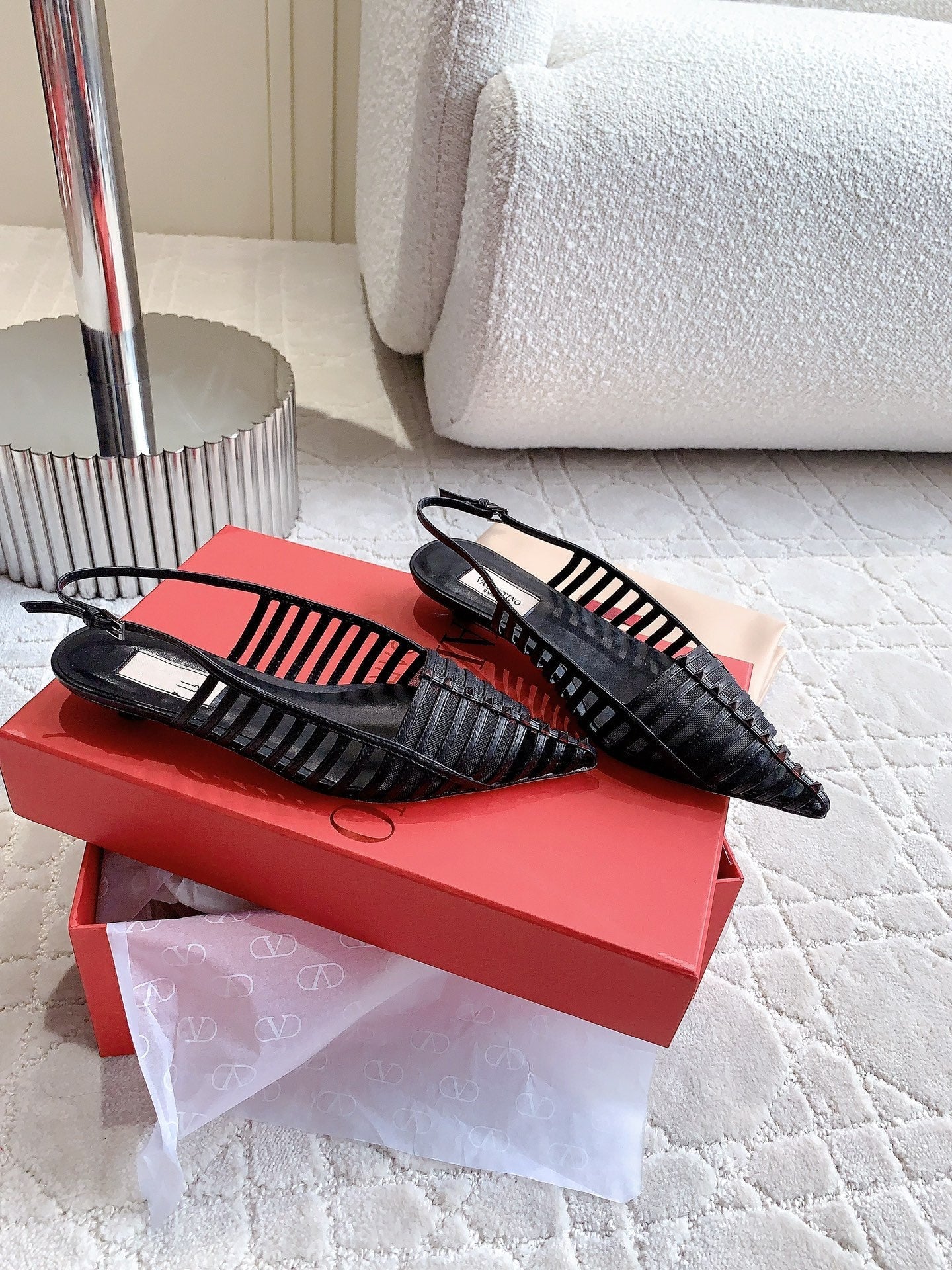 Mesh Slingback Ballerina Black - 35