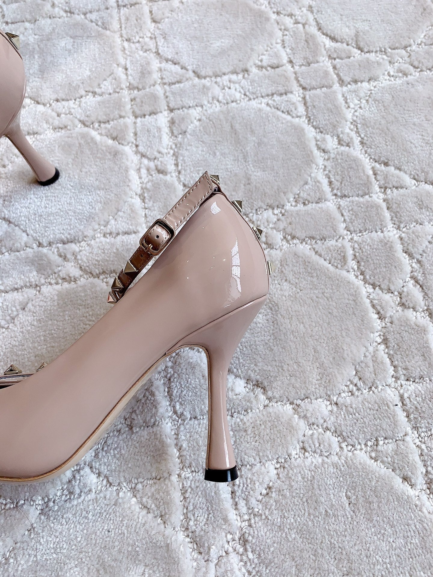 Rockstud TStrap 10cm Rose Cannelle - 35