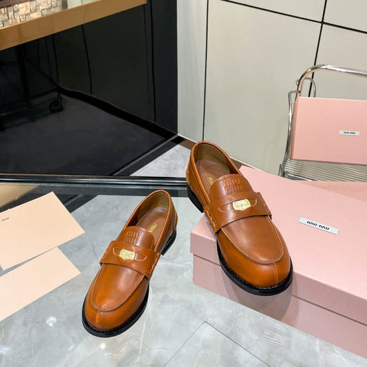PENNY LOAFERS IN BRONZE BROWN CALFSKIN - 35