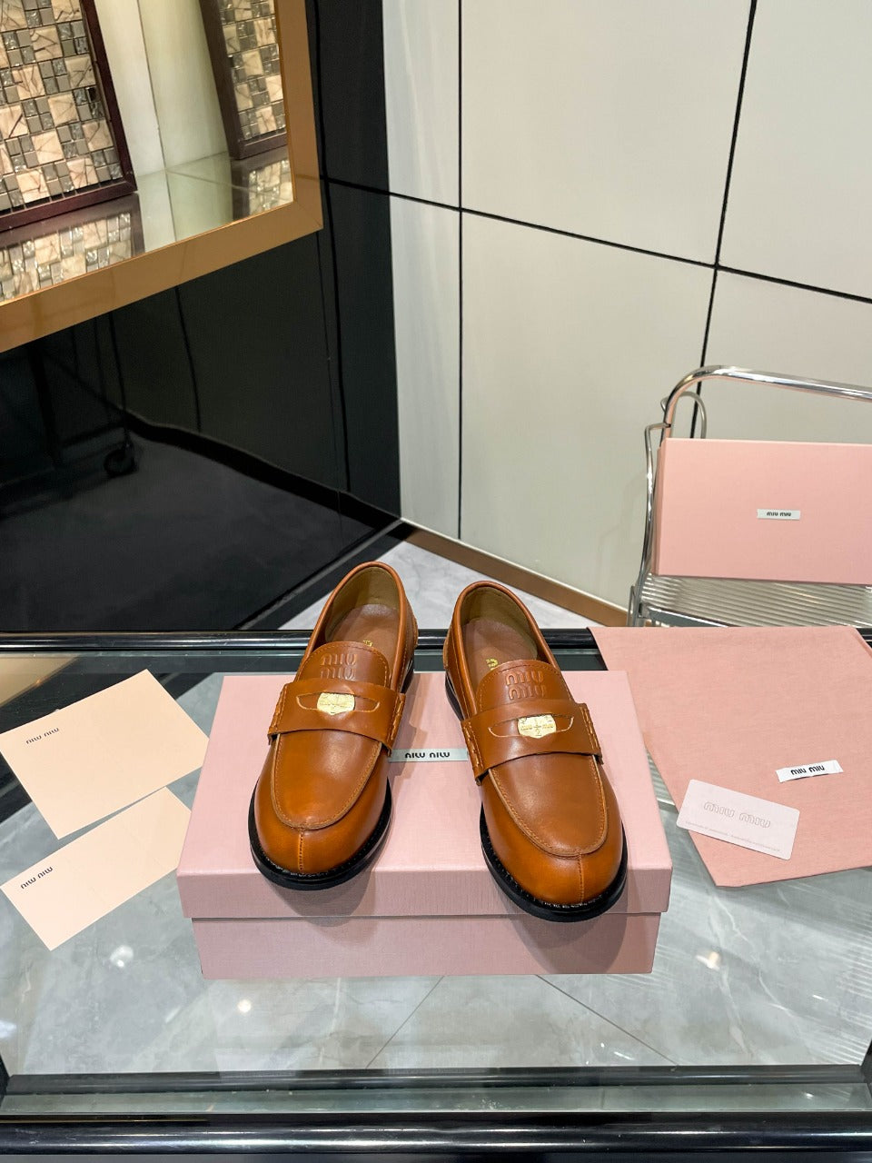 PENNY LOAFERS IN BRONZE BROWN CALFSKIN - 35
