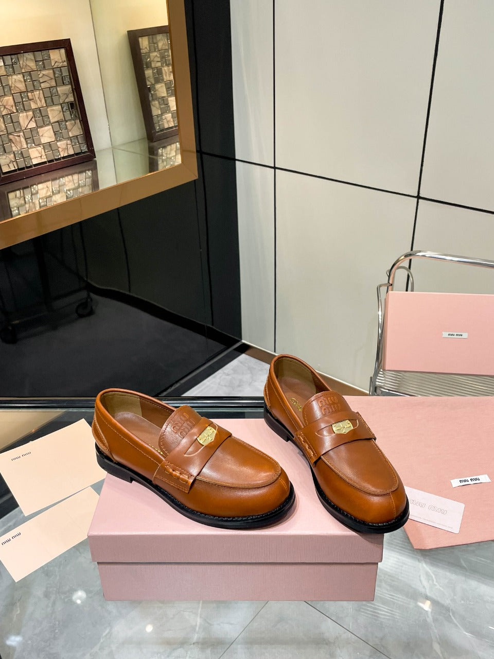 PENNY LOAFERS IN BRONZE BROWN CALFSKIN - 35