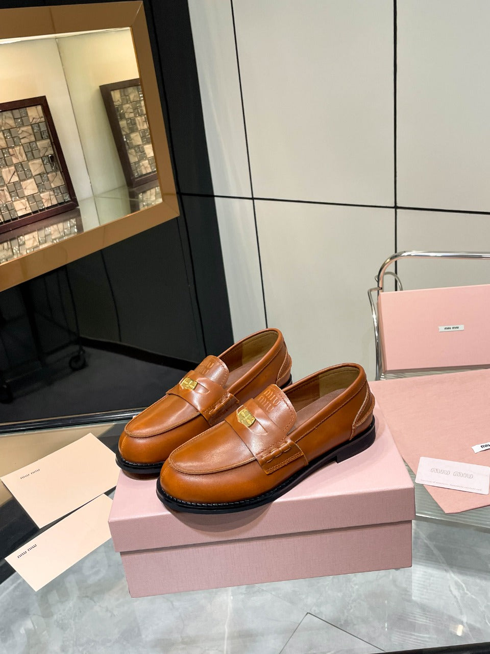 PENNY LOAFERS IN BRONZE BROWN CALFSKIN - 35