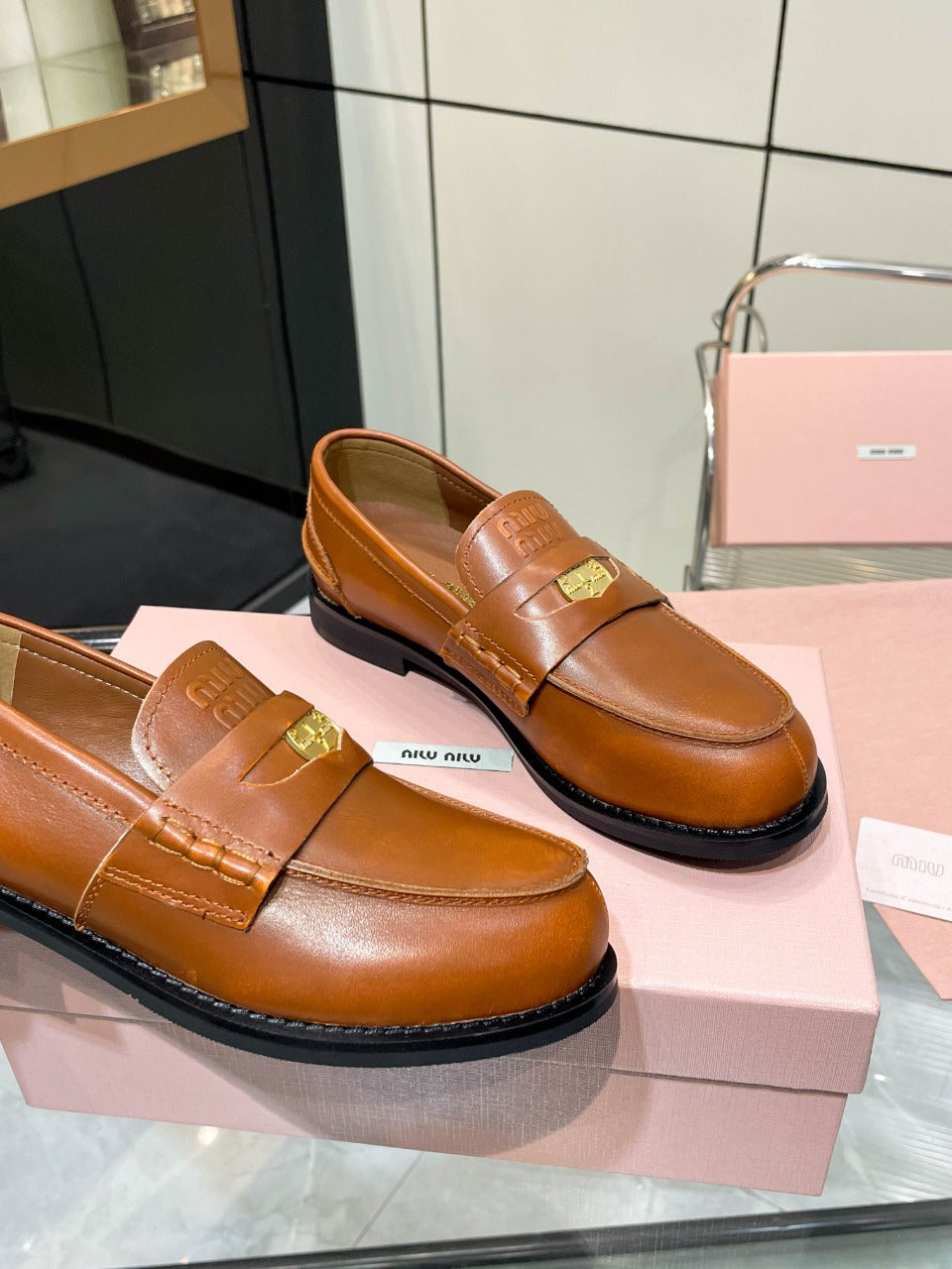 PENNY LOAFERS IN BRONZE BROWN CALFSKIN - 35