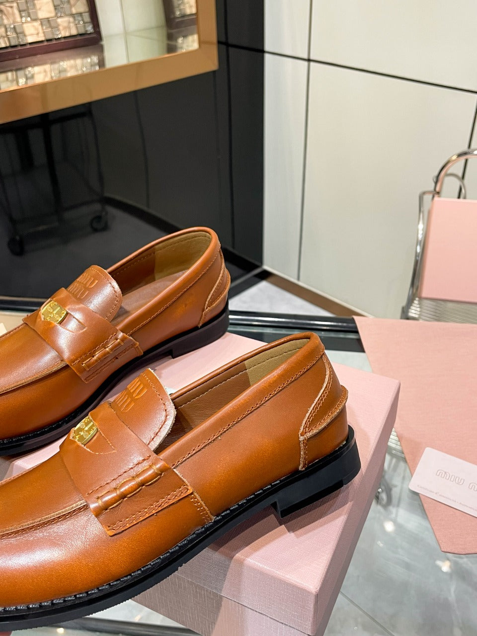 PENNY LOAFERS IN BRONZE BROWN CALFSKIN - 35