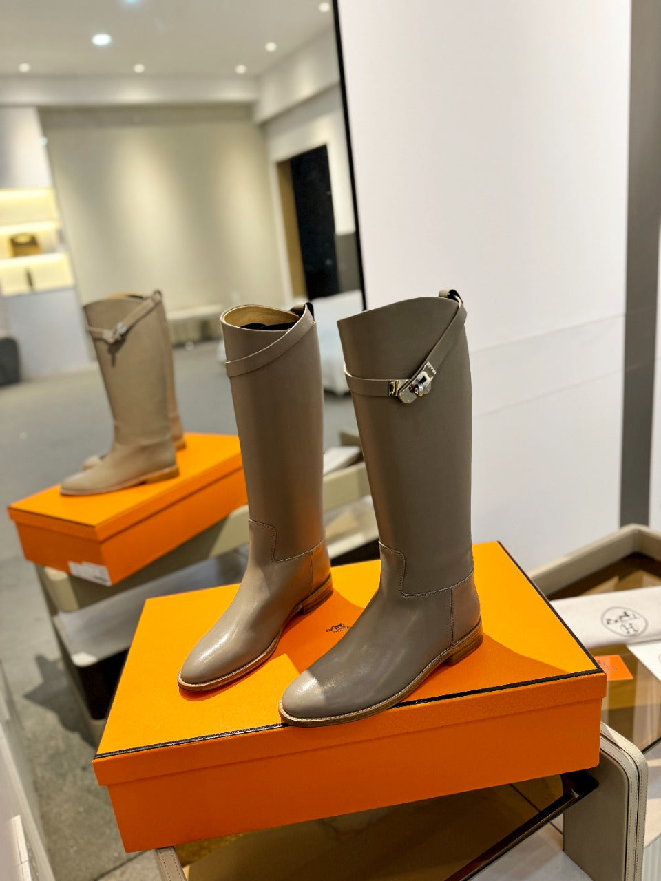 STIVALI JUMPING IN PEANUT BROWN CALFSKIN - 35
